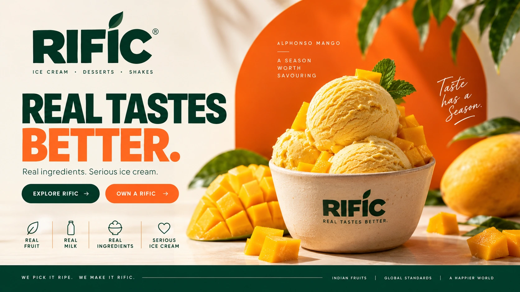 RIFIC Alphonso mango ice cream — the product universe