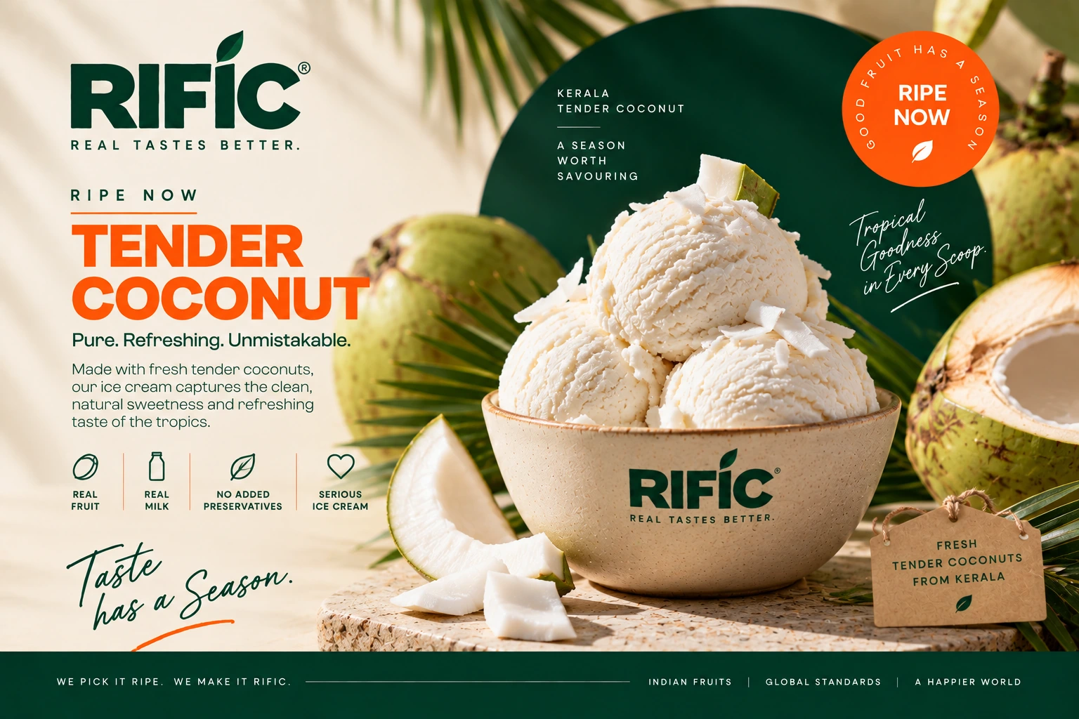 RIFIC Tender Coconut — all seasons real fruit ice cream