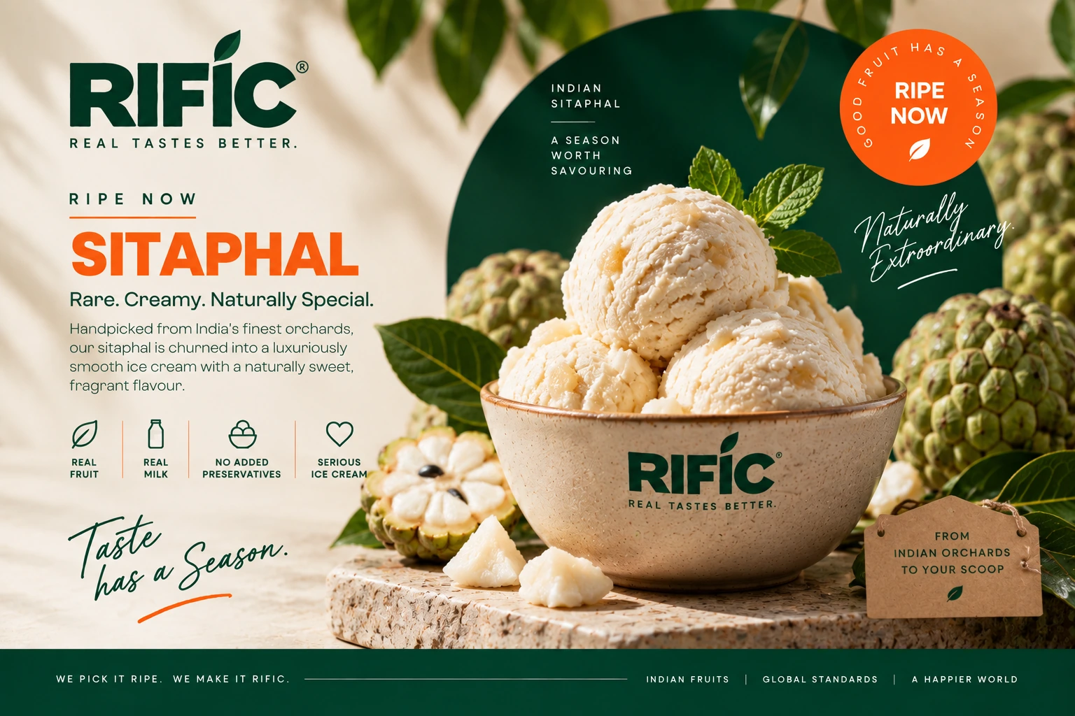 RIFIC Sitaphal — monsoon real fruit ice cream