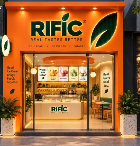 RIFIC compact 10 ft storefront — rounded geometry, premium lighting